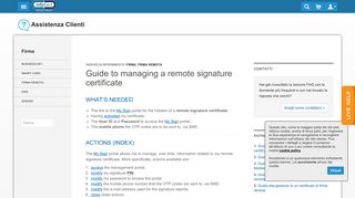Guide to managing a remote signature certificate - Assistenza InfoCert