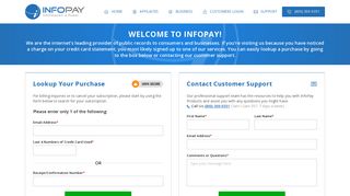 Welcome to Infopay - Internet's Leading Provider of Public Records.