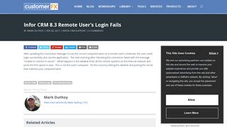 Infor CRM 8.3 Remote User's Login Fails | Customer FX