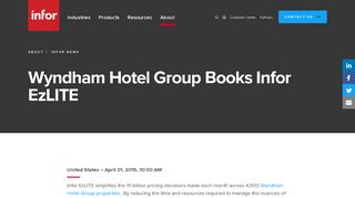 Wyndham Hotel Group Books Infor EzLITE | Infor