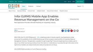 Infor EzRMS Mobile App Enables Revenue Management on the Go