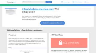 Access inford.dealerconnection.com. Web Single Login