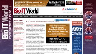 Phase Forward's InForm a Wise Choice for Cancer Center - Bio-IT World