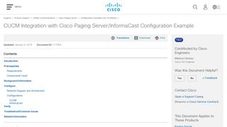 CUCM Integration with Cisco Paging Server/InformaCast ...