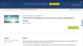 Informatica Intelligent Cloud Services: Next-Generation iPaaS - IDC