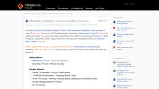 Informatica University Success Academy Courses - Informatica Network