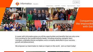 Informatica - Talent Portal Landing Page