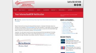 Your InformationNOW Notification | Beth Haven Christian School