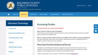 Education Technology / iNOW Student Grades