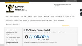 INOW Home Parent Portal - Floyd Middle School for Mathematics ...