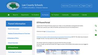 Parent Information / STI Parent Portal - Lee County Schools