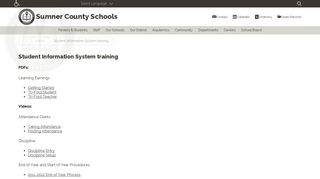 Student Information System training - Sumner County Schools