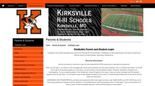 Kirksville R-III School District - Chalkable Parent/Student login