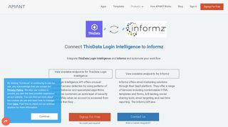 Connect ThisData Login Intelligence to Informz with APIANT