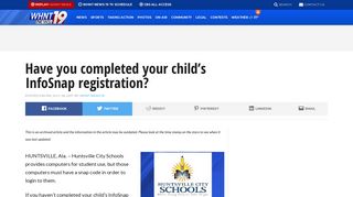 Have you completed your child's InfoSnap registration? | WHNT.com