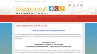 Registration / Homepage - Ann Arbor Public Schools