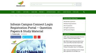 Infosys Campus Connect Login Registration Portal - Question Papers ...