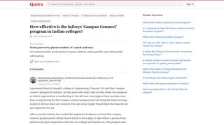 How effective is the Infosys 'Campus Connect' program in Indian ...