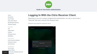 Logging In With the Citrix Receiver Client - Guide to Two-Factor ...