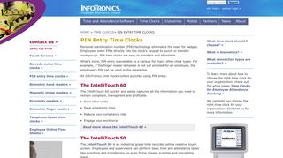 Pin Entry Time Clocks - InfoTronics