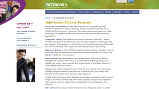 Time and Attendance Software Solutions –InfoTronics alliance partners