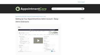 Setting up your AppointmentCore Admin Account - Setup Admin ...