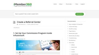 Create a Referral Center – iMember360