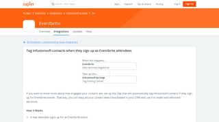 Tag Infusionsoft contacts when they sign up as Eventbrite attendees ...