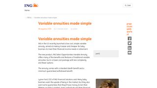 Variable annuities made simple | ING