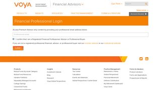 Financial Professional Login | Voya Investment Management
