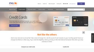 Credit Cards – Low Rate, No Annual Fee, Platinum – ING