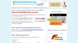Open the ING-DiBa bank account - DeutschesKonto.org