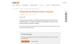 'Greening' the finance sector in Austria | ING