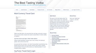 Ing Forex Travel Card Login - The Best Tasting Vodka