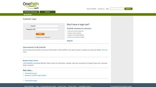 Personal - My OnePath - Customer login - OnePath