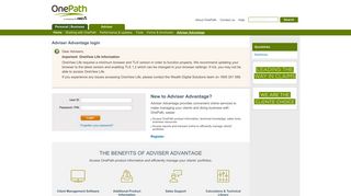 Adviser - Adviser Advantage - Adviser login - OnePath