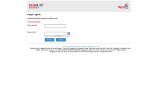Forgot Login ID - Exide Life Insurance - Customer Portal