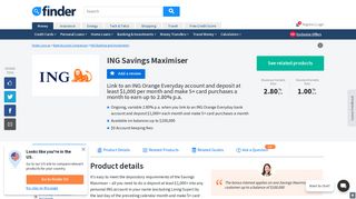 Earn up to 2.80% with a ING Savings Maximiser Savings account ...