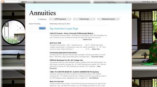 Annuities: Ing Annuities Login Page