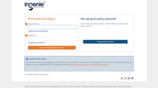 Account log in - Ingenie