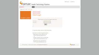 Client Login - Optum ® Health Technology Pipeline