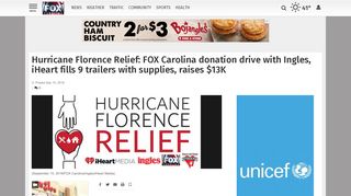 Hurricane Florence Relief: FOX Carolina donation drive with Ingles ...