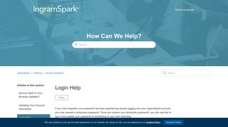 Login Help – IngramSpark