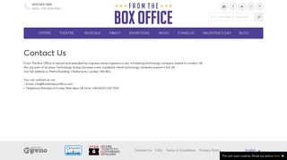From The Box Office | Contact Us