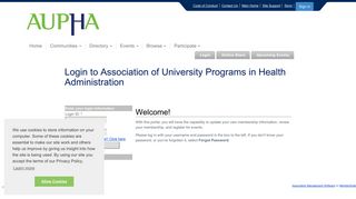 Login to Association of University Programs in Health Administration