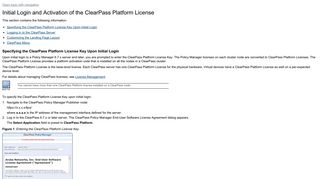 Initial Login and Activation of the ClearPass Platform License