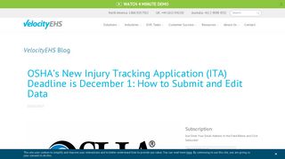 OSHA's New Injury Tracking Application (ITA) Deadline is December 1 ...