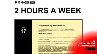 2 Hours A Week | Support the Injustice Boycott