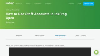 How to Use Staff Accounts in inkFrog Open