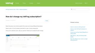 How do I change my inkFrog subscription? – inkFrog Customer Care